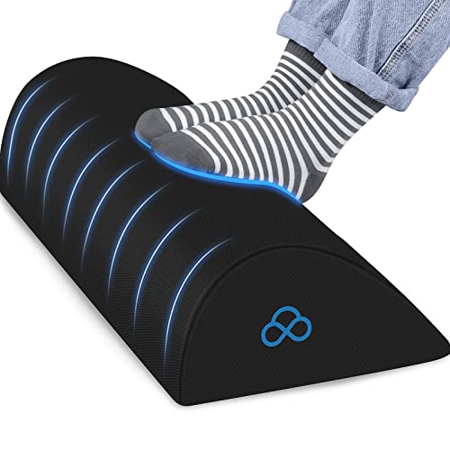 Foot Rest Ergonomic Pillow for Under Desk at Work, Black/X-Large - color: Black, size: Long-20 Inch