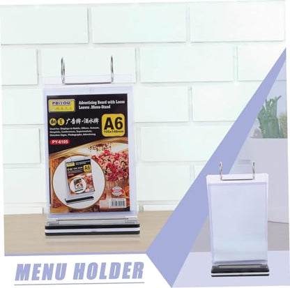 Musaner Menu Holder for Table Menu Display Holder Flip Menu Holder Menu Display Stand Desktop Display Stand Restaurant Menu Stand Sign Poster Stand A6 PVC Picture Frame Materia