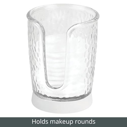 mDesign Plastic/Steel Compact Small Disposable Paper Cup Dispenser Storage Holder for Rinsing Cups on Bathroom Vanity Countertops - Rain Collection - Clear/White - color: Clear/White