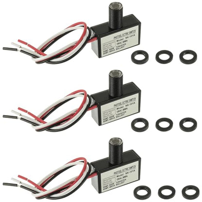 105V-130V AC Photocell Light Sensor Light Control Sensor Photoelectric Switch Dusk to Dawn Sensor with Automatic Illumination Detection Circuit for Outdoor Lighting Photoelectric Switch,3 Pack - size: 3 Pack