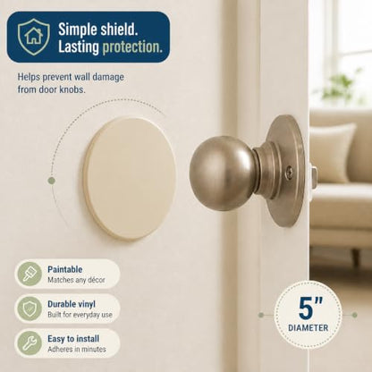 Prime-Line U 9268 5 In., Rigid Vinyl, Ivory, Self Adhesive Wall Protector (Single Pack) - color: Ivory