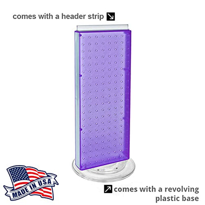 Azar 700508-PUR 8-Inch W by 20-Inch H Revolving Purple Pegboard Counter Unit, Purple - color: Purple, style: Pegboard Only