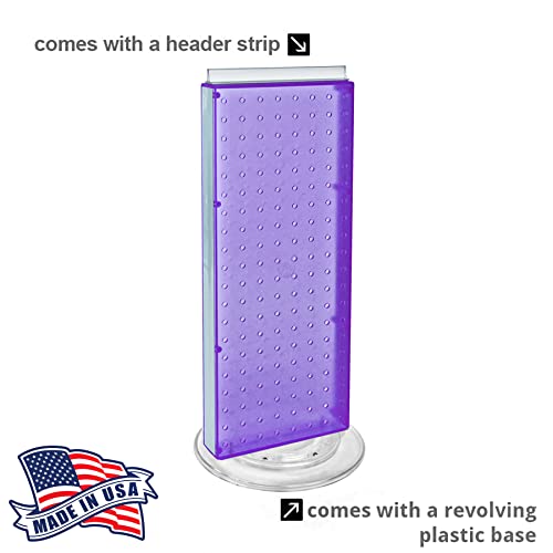 Azar 700508-PUR 8-Inch W by 20-Inch H Revolving Purple Pegboard Counter Unit, Purple - color: Purple, style: Pegboard Only