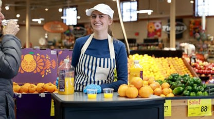 – Demo Display Cart – Portable Folding Demo Table with Recessed Signage Area – Stainless Steel Top & Locking Wheels – for Retail & Event Use