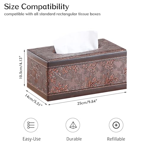 Retro Tissue Box Cover Rectangle,Aesthetic Facial Tissue Cube Box Holder - color: A Retro-embroidery