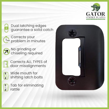 Gator Door Strike Plate 2-1/4" Latch Restorer, Oil Rubbed Bronze, 1-Pack - color: Oil Rubbed Bronze