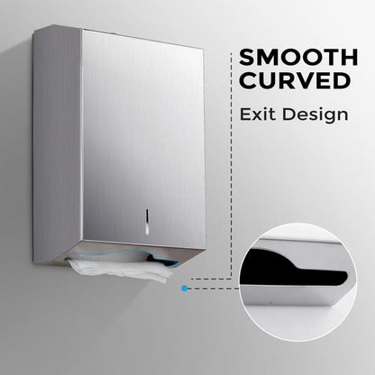 Paper Towel Dispenser Wall Mount - Multifold Trifold Paper Towel Dispensers, Large Capacity Stainless Steel Tissue Holder, Suitable for Bathrooms and Public Places - color: D-391 Silver