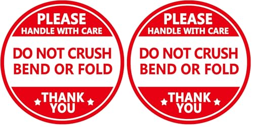 Do not Crush Bend or Fold Shipping Handling Stickers Labels,Shipping Warning Stickers for Package 2 Inch 500 Pcs Per Roll (Pack of 2) - size: 2 inch (Pack of 2)
