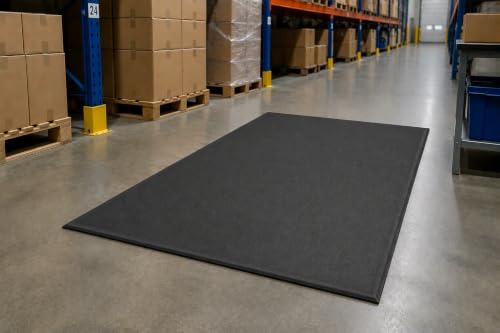 Guardian 24061001 Soft Step Anti-Fatigue Floor Mat, Vinyl, 6'x 10', Black - color: Black, size: 120"L x 72"W x 0.4"Th