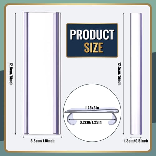 Kathfly 100 Pcs Wire Shelf Label Holders with 100 Pcs Label Paper Inserts