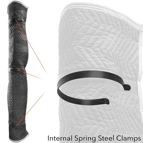 Sure-Max Door Jamb Protector Pad with 3 Sewn-in Steel Spring Clips, 72" x 24", Black