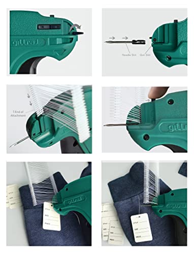 GILLRAJ® Price Tagging Gun【Not-a-Stitch-Gun】 Hangtag Attacher with 4000pcs 2" Long Barbs Fasteners & 6 Needles, Retail Pricing Tag Gun for Stores Consignment Garage Yard Sale
