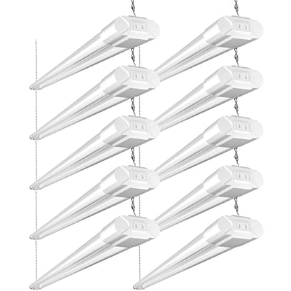 BBOUNDER 10 Pack 4FT LED Shop Light, 6500K, 40W=250W, 4400LM, 4 Linkable - color: White