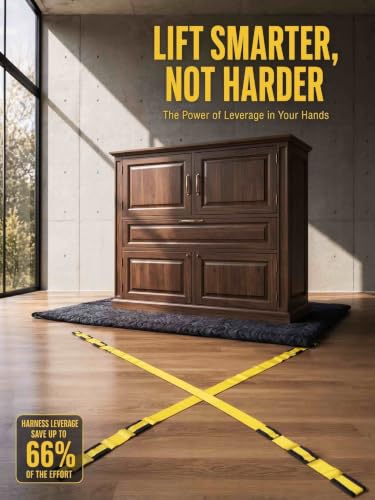 TruePower 2-Person Furniture Moving Straps, 700 lbs Capacity, Safety Yellow