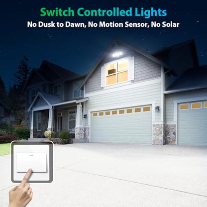 iMaihom 180W LED Security Light, 18000LM Flood Light Outdoor, Wired, Switch Controlled, IP65 Waterproof Exterior Floodlight, 6500K Daylight White, 3 Adjustable Heads for Garage, Yard, Entryway (White) - color: White