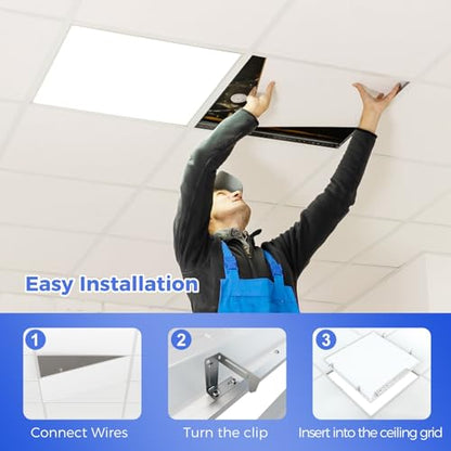 AIKVSXER 30 Pack 2x2 LED Flat Panel Light, Recessed Drop Ceiling Light Kitchen Lighting Fixtures,Bright 6500LM,0-10V Dimmable,Switchable 3000K/4000K/5000K/5700K/6500K, 30W/35W/40W/45W/50W - size: 2x2-30p