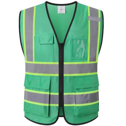 Hi Vis Reflective Safety Vest for Men Women,Meets ANSI/ISEA - color: Green, size: XX-Large