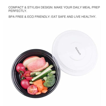 Glotoch Round Meal Prep Containers Bowls with Lids, 16 oz, 50 Pack - color: 24OZ-150Pack