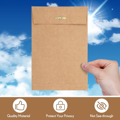 Teling 50 Pcs Manilla Clasp Envelopes Kraft Closure - color: Brown, size: 5*7.5