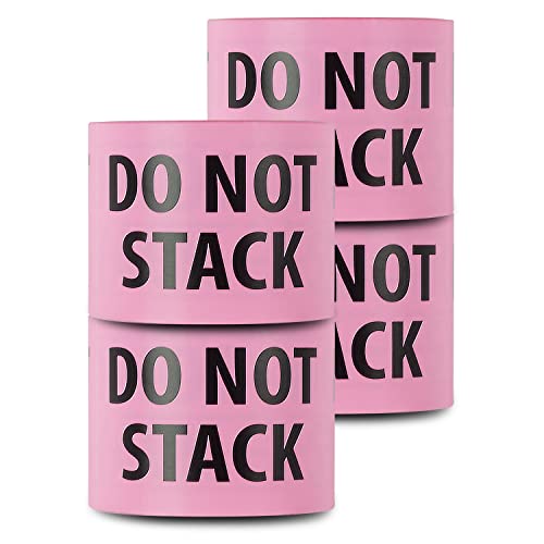 Do Not Stack Labels, Fluorescent Pink, 2 x 3 inch, 400 Count - color: Fragile Do Not Stack - Pink, size: 4 Rolls