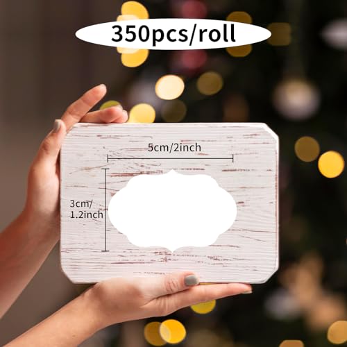 350 PCS Gift Tags Stickers Name Labels Stickers,2" x 1.2" Fancy Shape Stickers Self-Adhesive Handmade Bottle All-Purpose Jar Labels for Presents Cosmetic Decoration Jars Food Craft (White) - color: White, size: 2*1.2 inch