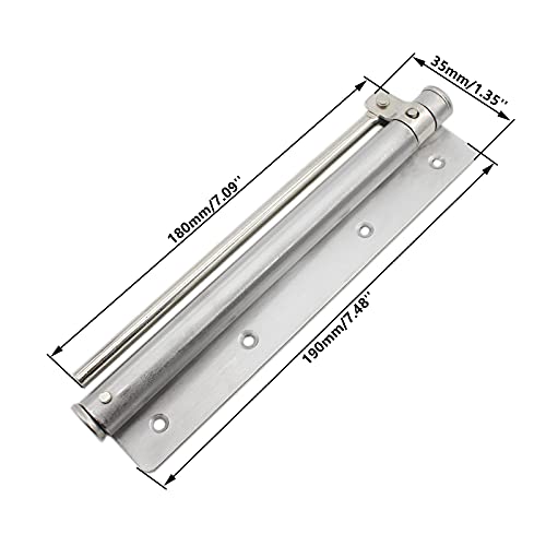 Heavy Duty Automatic Screen Door Closer - Safety Spring for Storm Door, Steel With Adjustable Closing Speed, Smooth and Quiet for Hinge Door - color: Silver