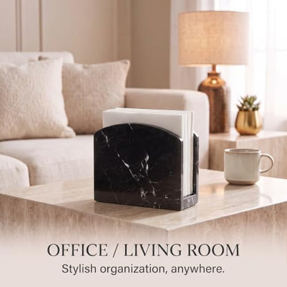 Radicaln Marble Napkin Holder for Table 6.5" Paper Napkin Dispenser Stand - color: Black