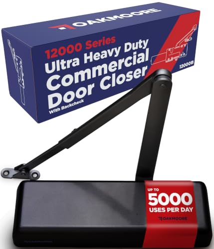 Ultra Heavy Duty Commercial Door Closer, Automatic Self Closing Door Hinges, ADA UL Grade 1-6 Listed, Door Closers Commercial High Traffic, Auto Door Closer, Hydraulic Spring Soft Close (Black) - color: Black