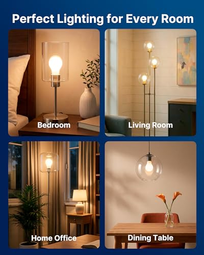 FLSNT A19 LED Bulbs, 7W 60W Equivalent Dimmable 3000K CRI90 E26 Base 4 Pack - color: Frosted 60w 3000k Warm White, size: 4 Count (Pack of 1)