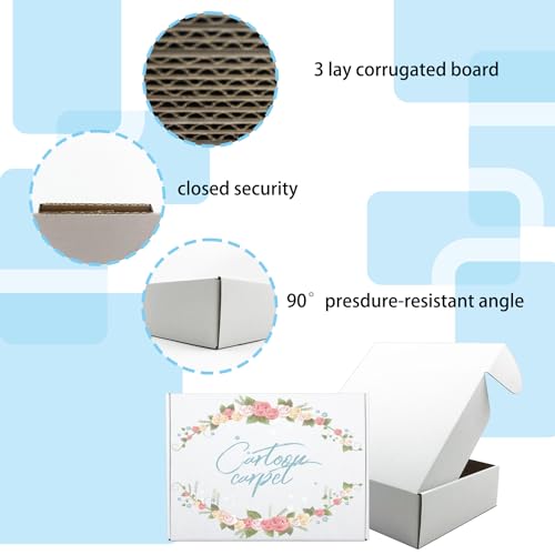 12x9x3 Inch White Shipping Box 20 Pack,Craft Gift Box,Mailing,Packaging - size: 12''x9''x3''