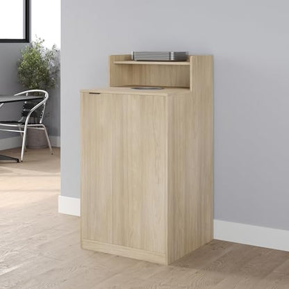 Flash Furniture Trash Can Enclosure, 32 Gallon, Oak - color: Oak