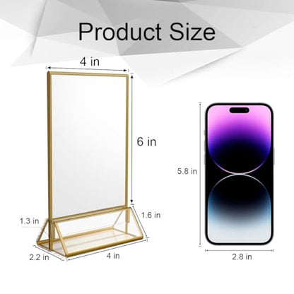 NIUBEE 4x6 Acrylic Sign Holder, Picture Frame, Wedding Table Numbers, 6pack - size: 4x6", style: Vertical
