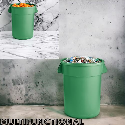 32 Gallon Round Trash bin Garbage can Outdoor Yard Trash can Trash Barrels Garbage Drum Heavy Duty Trash can Industrial Trash can Kitchen Trash bin (2, Green) - color: Green