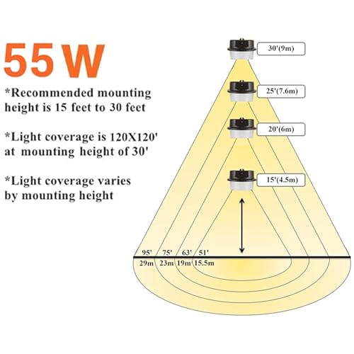 LED Barn Light Dusk to Dawn with Photocell, 55W 7500LM 5000K Daylight, 500W Incandescent/200W HID Replacement, Weather Resistant Outdoor Security Light for Yard, Garage, Farm, Porch - color: 55W Barn Light
