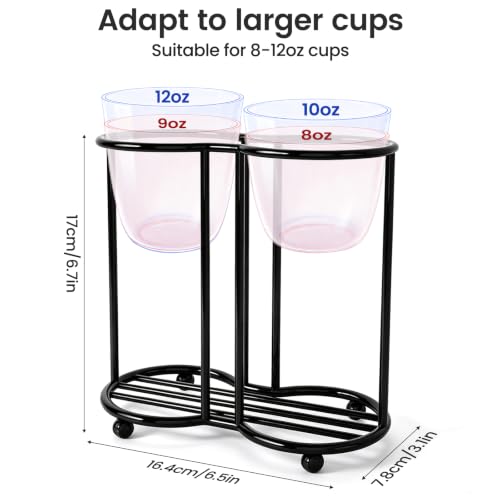 2 Row White Cup Dispenser for Bathroom Metal Mouthwash Cup Holder - color: White, size: 2 ROW