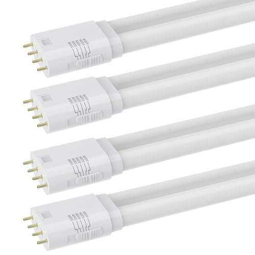 LUXRITE 20W 4-Pin 2G11 LED Tube Light Bulb, 3000 Lumens (4 Pack) - size: 4 Count (Pack of 1)