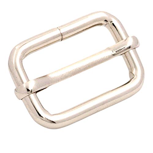 BIKICOCO Metal Slide Adjuster Buckle Tri-Glides with Movable Center Bar, for Straps, 1 x 0.6 Inch, Silver, Pack of 30 - color: Silver X 30 Pcs