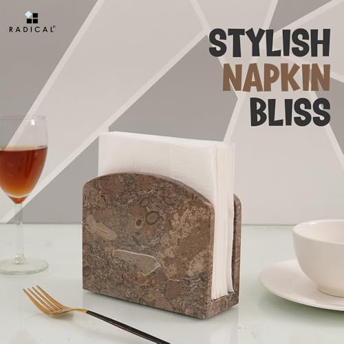 Radicaln Marble Napkin Holder for Table, 6.5 Inch Paper Napkin Organizer - color: Oceanic
