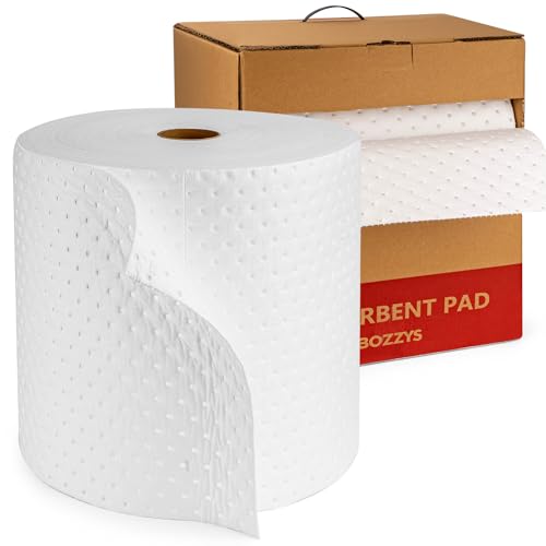 Oil Absorbent Pads Roll, Oil-Only Spill Mat, White, 16"x20", 100 Pcs - color: 100pack 3mm Thickened/Oil Only rolls(16"x20")