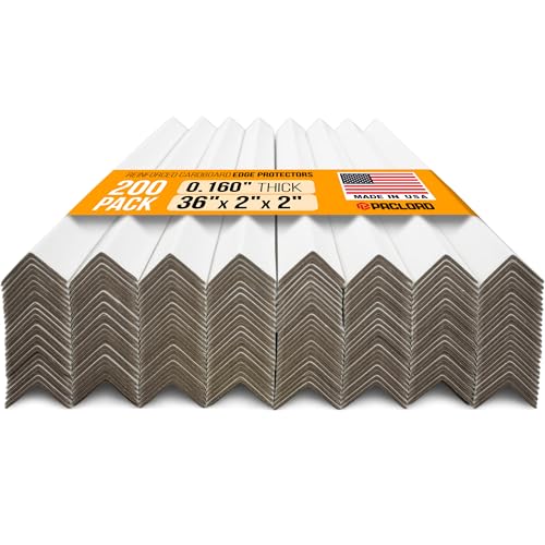 36" x 2" x 2" Reinforced Cardboard Edge Protectors, Pack of 200 - color: Thickness: 0.16", size: Pack of 200
