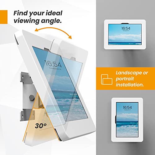 Tablet Wall Mount Compatible with Samsung Galaxy 10.5" Tab A8 Anti-Theft Lock Adjustable BSW101WG - color: White