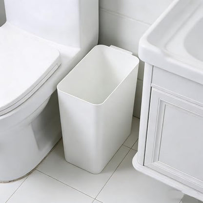 Zopnny 3-Pack 4.5 Gallon Slim Plastic Trash Can, Trash Waste Grabage Can - color: White