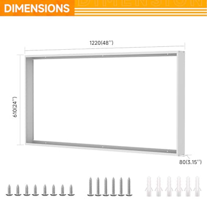 2x4FT Surface Mount Kit for LED Flat Panel Light, 3.15" Width, 2Pack - size: 2x4FT-2Pack