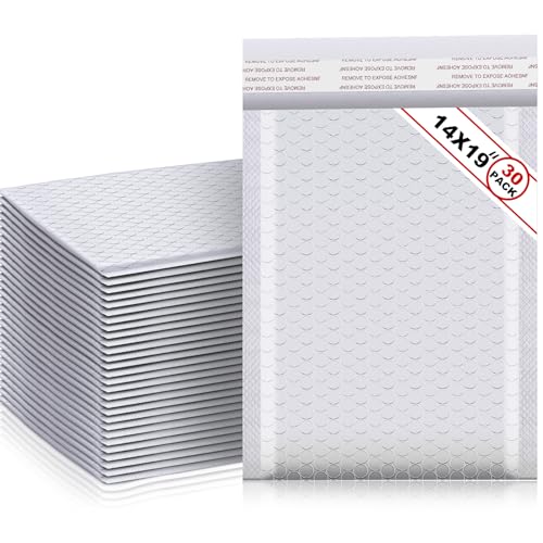 Henoyso 30 Pcs Bubble Poly Mailers Padded Envelopes,White,14 X 19 Inches - color: White, size: 14 x 19 Inches