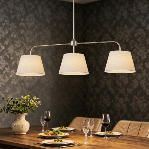 40" Nickel Kitchen Island Lighting, Linear Chandeliers for Dining Room - color: Nickel