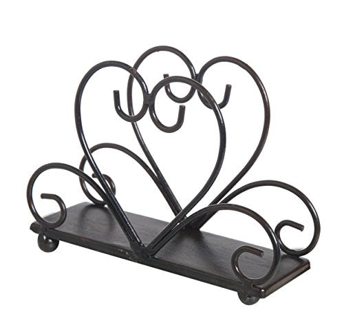 Metal Table Napkin Holder Freestanding Tissue Dispenser (Black) - color: Black
