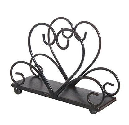 Metal Table Napkin Holder Freestanding Tissue Dispenser (Black) - color: Black