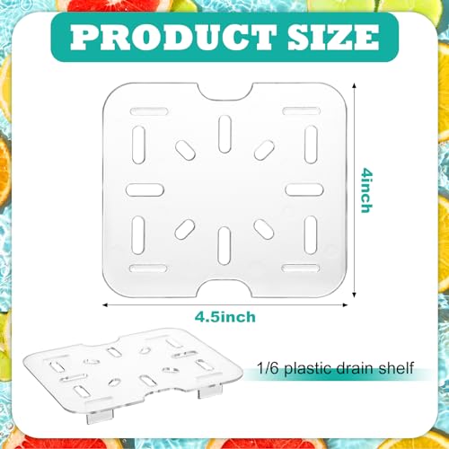 24 Pcs Plastic Drain Shelf, Drain Tray for 1/6 Size Food Pan - size: 1/6