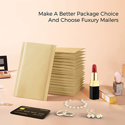 Fuxury Kraft Bubble Mailers 4x8" Brown Padded Envelopes 50 Pack Usable 4x7" - color: Brown, size: 4x8" 50PC