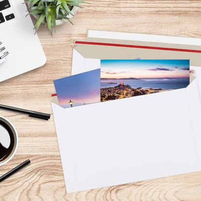 zmybcpack 100 Pack 6.3"x9.8" Rigid Mailer Self Seal Photo Document Mailer - size: 100 Pack 6.3x9.8inch